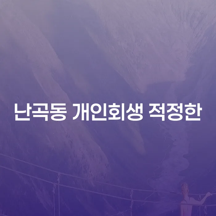 난곡동 개인회생 적정한