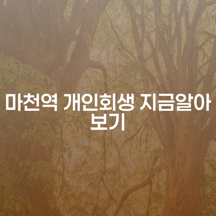 마천역 개인회생 지금알아보기