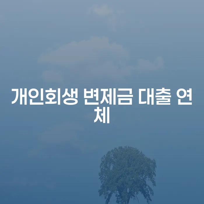개인회생 변제금 대출 연체, 어떻게 해결할 수 있을까요?