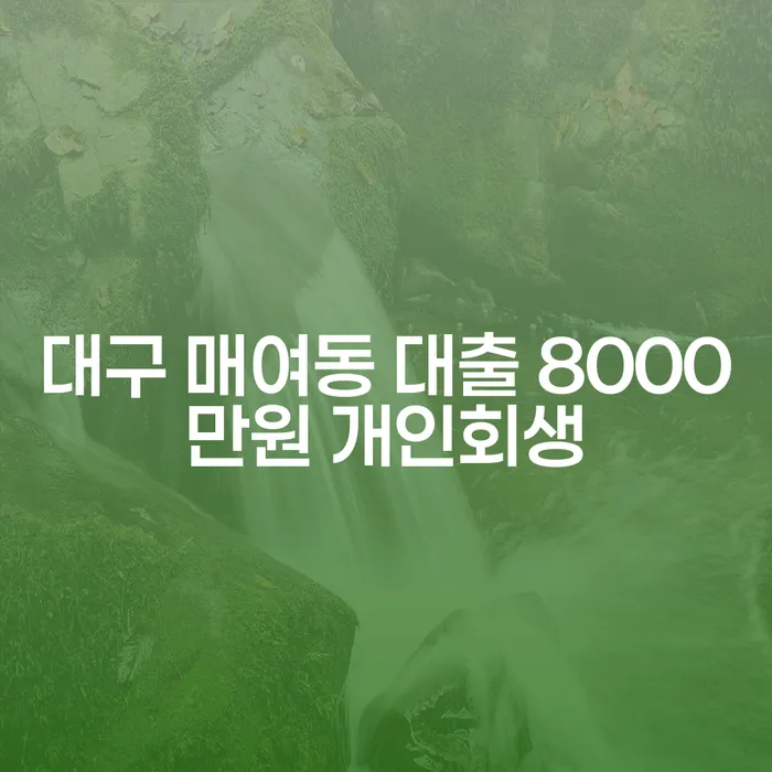 대구 매여동 대출 8000만원 개인회생과 무직자개인파산, 어떻게 해결할 수 있을까요?