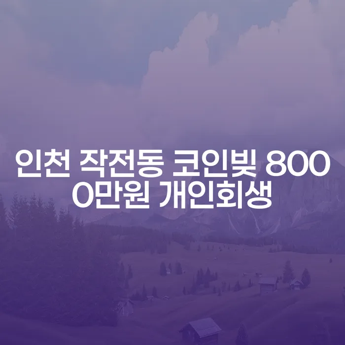 인천 작전동에서 코인빚 8000만원, 개인회생이 필요한 이유는?